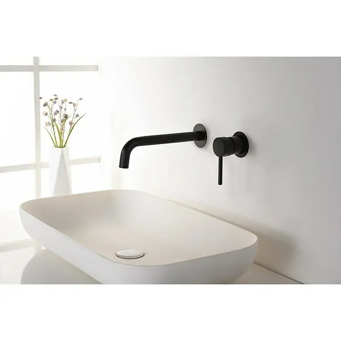 Imex Grifo de lavabo empotrado Etna - Negro, Mate