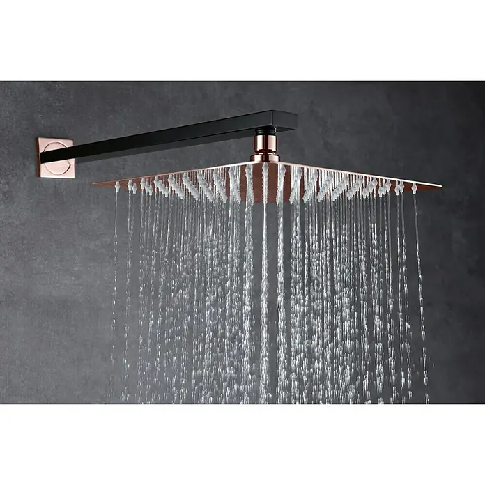 Imex Suecia Conjunto de ducha empotrado - Negro/Oro rosa