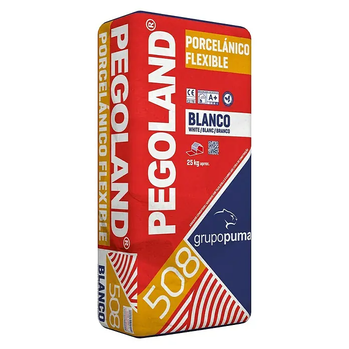 Grupo Puma Cemento cola Pegoland Porcelánico flexible - 25 kg, Blanco