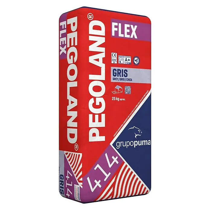 Grupo Puma Cemento cola Pegoland Flex Gris - Contenido: 25 kg, Pegado de baldosas