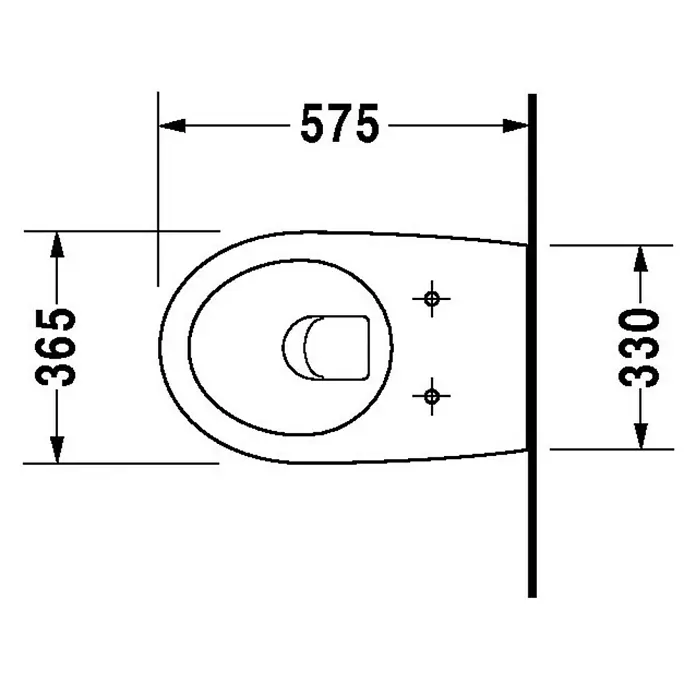 Duravit Architec Wand-WC Typ 1 - Mit Spülrand, Mit antibakterieller Glasur, Spülform: Tief, WC Abgang: Waagerecht, Weiß