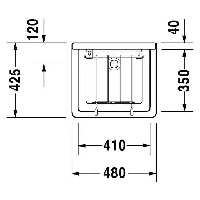 Duravit Starck 3 Waschbecken - B x L: 48 x 42,5 cm, Mit schmutzabweisender Glasur, Hahnloch: Ohne, Ohne Überlauf, Weiß