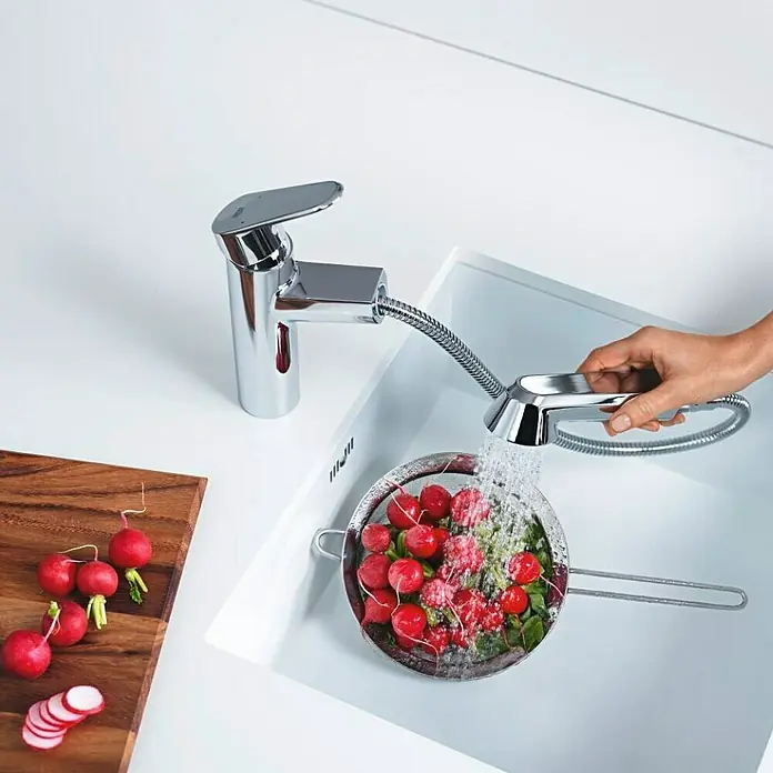 Grohe Eurodisc Cosmopolitan Spültischarmatur - Chrom, Glänzend, Ausziehbare Brause - Stimmungsaufnahme
