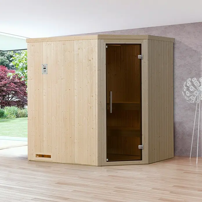 Weka Elementsauna 508 GT Gr.2 - Ohne Ofen, 144 x 194 x 199 cm - Vorderansicht