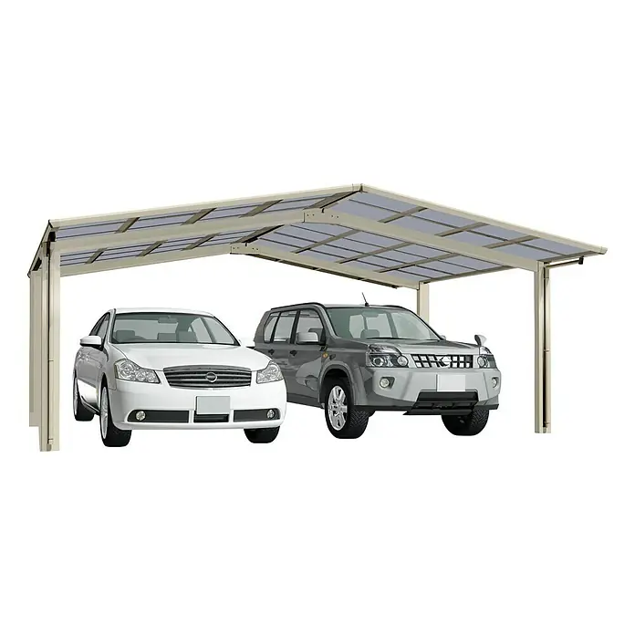 Ximax Carport LINEA M 80 - 4,9 x 5,4 m, Einfahrtshöhe: 2,2 m, Edelstahloptik, Schneelast: 100 kg/m²