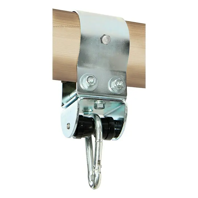 Marathon Aufhängesystem-Set - Geeignet für: Rundhölzer Ø 14 cm, Belastbarkeit: 125 kg, Kugellager, Verzinkt - Vorderansicht