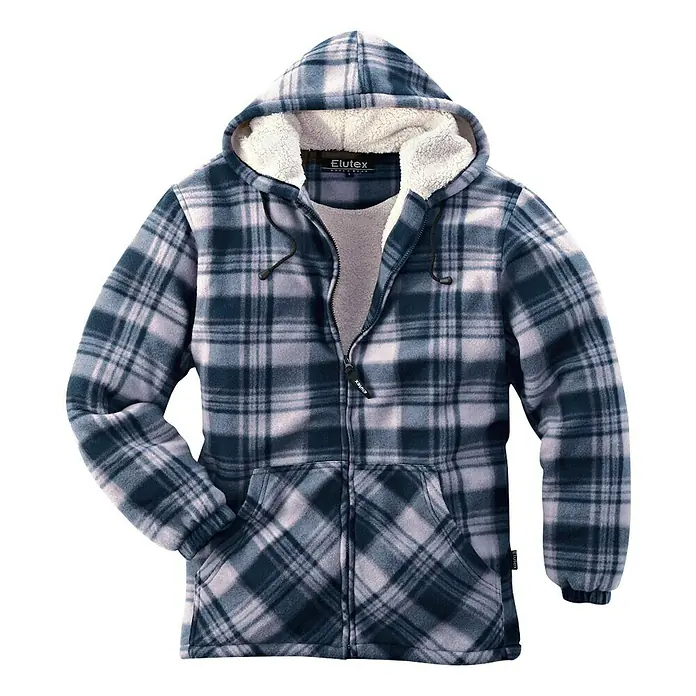 Thermojack - XXL, Blauw/Beige - Vooraanzicht