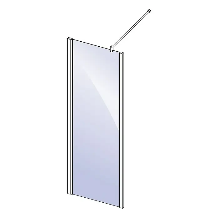 Camargue Joy Tuš stijena S44 - 50 x 195 cm, Premazano, Debljina: 6 mm, Srebrne boje