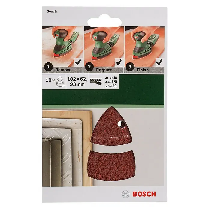 Bosch Schleifblatt-Set - Passend für: Bosch Multischleifer Primo/PSM/Ventaro, Skil Multischleifer 7207 (Octo), 10 Stk. - Vorderansicht
