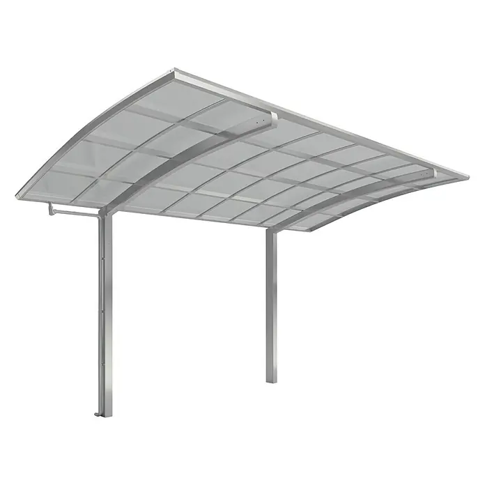 Ximax Carport Portoforte 80 - 4,9 x 2,7 m, Einfahrtshöhe: Max. 2,2 m, Edelstahloptik, Schneelast: 100 kg/m² - Detailaufnahme