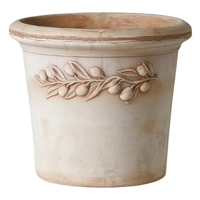 Deroma Olive Pflanztopf Cilindro - Außenmaß (Ø x H): 43 x 36 cm, Naturmaterialien, Terracotta - Vorderansicht