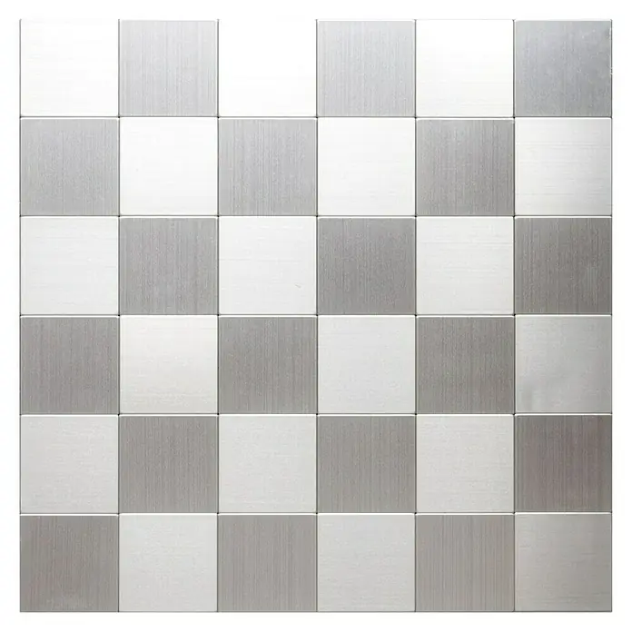 Samoljepljiva mozaik pločica SAM 4MM99 - 30,5 x 30,5 cm, Metal, Srebrne boje - Pogled sprijeda