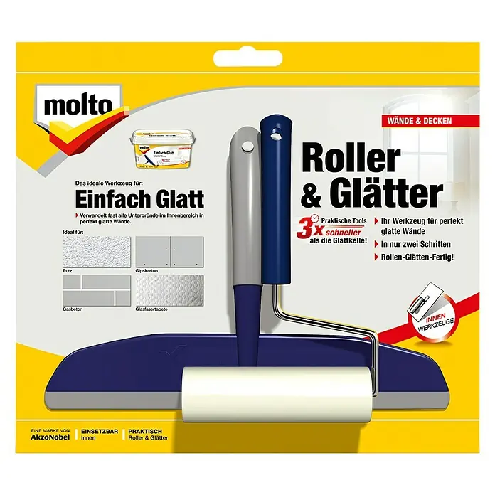 Molto Einfach Glatt Spachtel-Werkzeug - 2 -tlg., Geeignet für: Molto Einfach Glatt Innen-Fertigspachtel