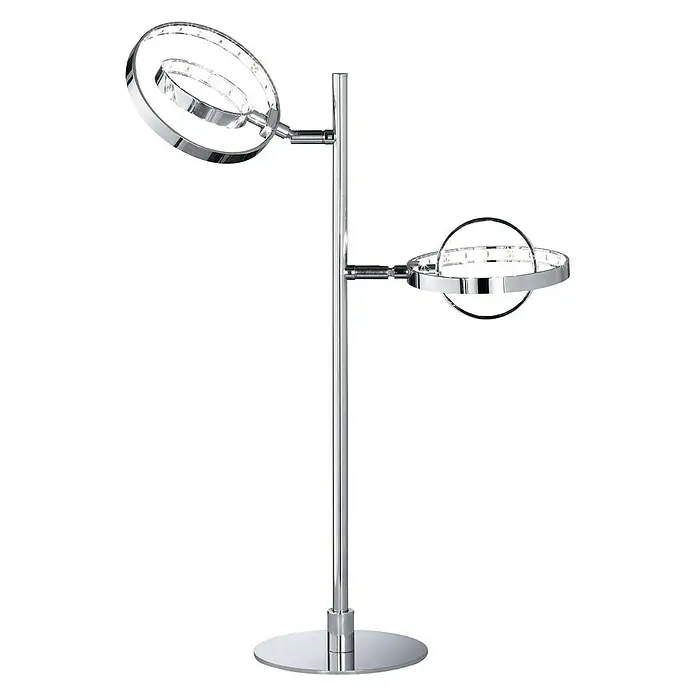 Reality Leuchten LED-Tischleuchte - 8 W, L x B x H: 29 x 17 x 45 cm, Chrom, Warmweiß - Vorderansicht