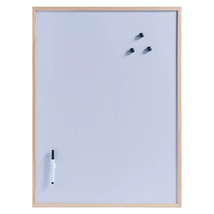 Zeller Present Magnet-Schreibtafel - 80 cm x 60 cm x 14 mm, Metall, Natur, Inkl. Stift, Stiftehalter, 3 Magnete, Aufhängeösen - Vorderansicht