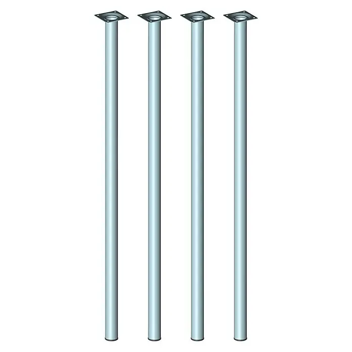 Element System Möbelfuß-Set Burgund - Ø x L: 30 x 800 mm, Farbe: Edelstahl, Traglast: 50 kg, 4 Stk. - Vorderansicht
