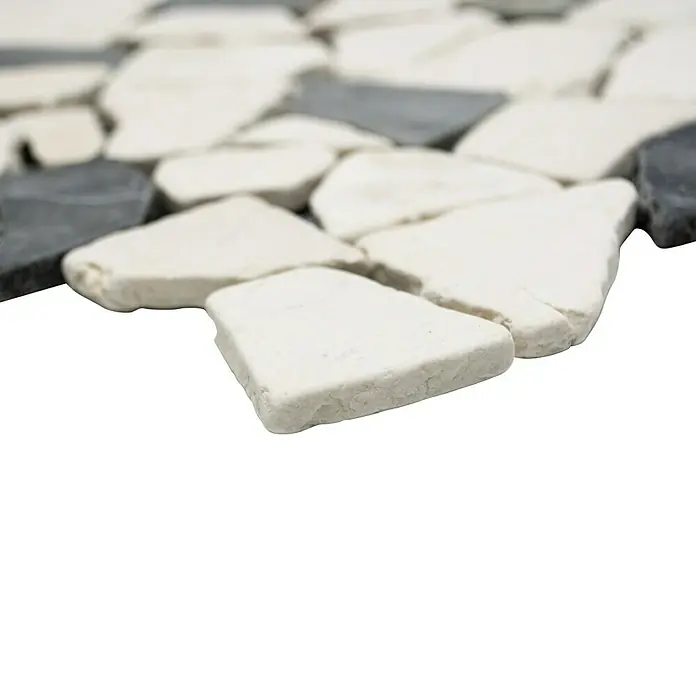 Mosaikfliese Mix CIOT 30/110 - 30,5 x 30,5 cm, Weiß/Schwarz, Matt - Vorderansicht