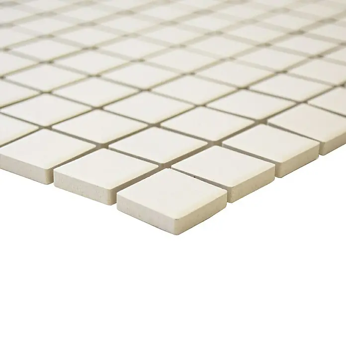 Mosaikfliese Quadrat Uni CU 040 - 32,6 x 30 cm, Beige, Matt - Vorderansicht