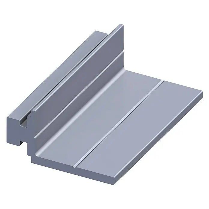 Kantoflex Coaxis Auflageprofil - 50 x 23,5 mm, Aluminium, Blank, Traglast: 25 kg - Linke Seitenansicht