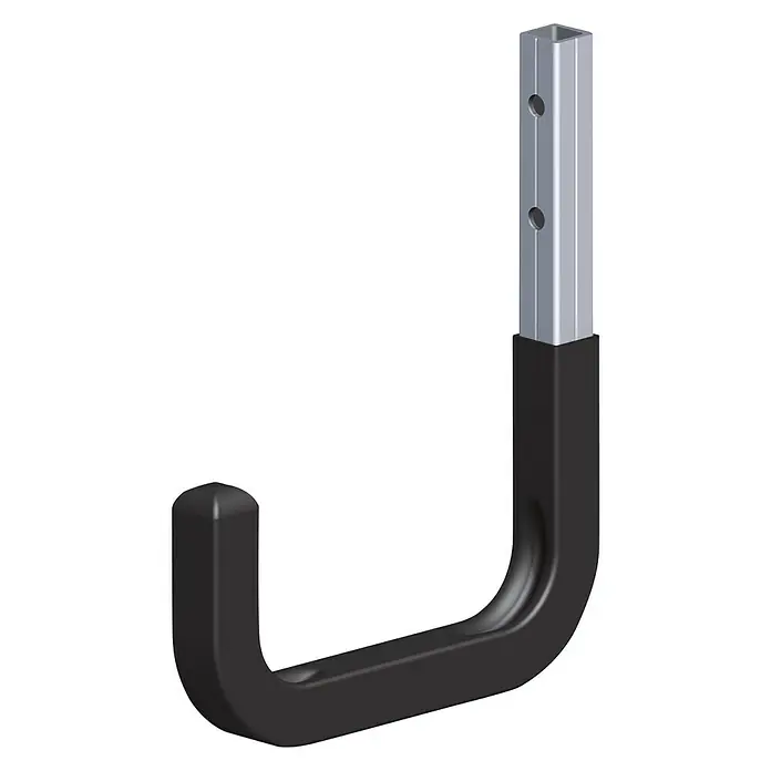 Kantoflex Coaxis Haken - 80 x 120 mm, Aluminium, Gummiert, Traglast: 35 kg, Passend für: Coaxis Profile - Linke Seitenansicht