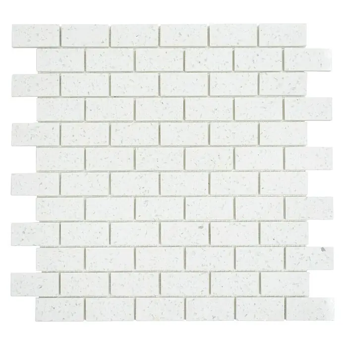 Mosaikfliese Brick Artifical XCM ASMB1 - 30 x 30 cm, Weiß, Glänzend - Ansicht von oben
