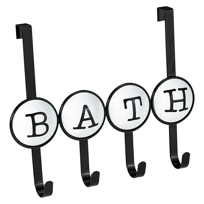 Venus Colgador de baño Bath - Número de ganchos: 4 ud., Negro/blanco