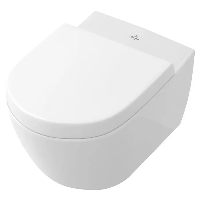 Villeroy & Boch Subway 2.0 Taza de WC suspendida Subway 2.0 - Sin borde de descarga, Con un acabado que repele la suciedad, Forma de descarga: Profundo, Salida WC: Horizontal, Blanco
