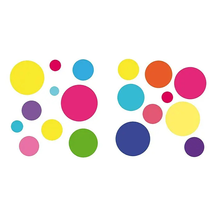 Dekosticker - Bunte Kugeln, 2 Bögen - Vorderansicht