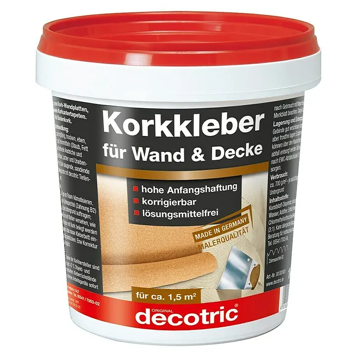 Decotric Korkkleber - 1 kg - Vorderansicht