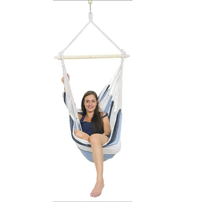 Amazonas Hängesessel Havanna marine - 150 x 120 cm, Blau/Weiß - Anwendungsbeispiel
