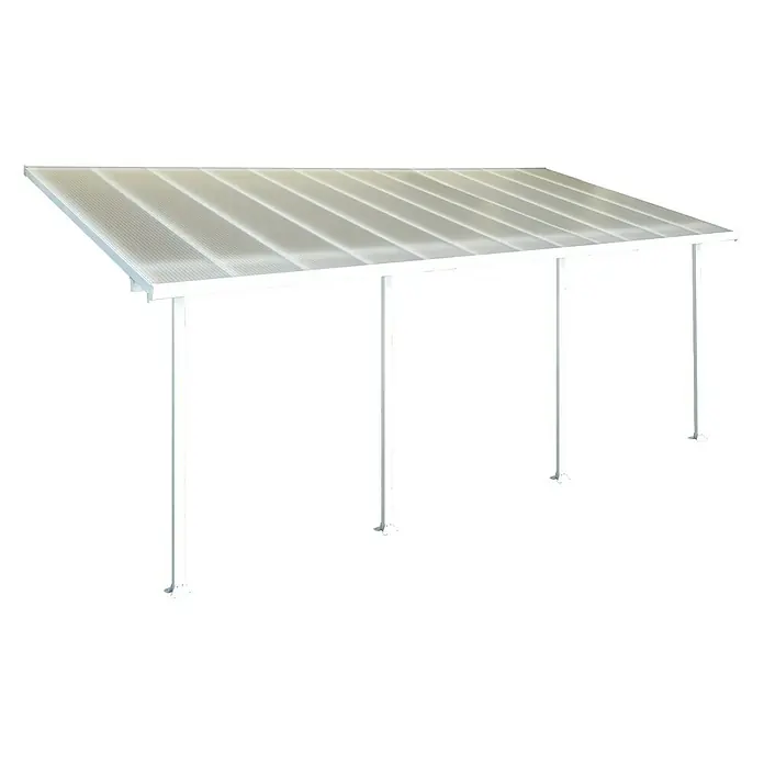 Solid Elements Terrassenüberdachung Martina - Tiefe: 3 m, B x H: 7,3 x 2,1 m, Verkehrsweiß - Linke Seitenansicht