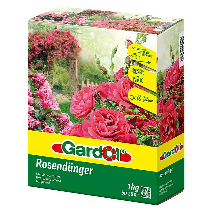 Gardol Rosendünger - 1 kg, Inhalt ausreichend für ca.: 20 m² - Linke Seitenansicht