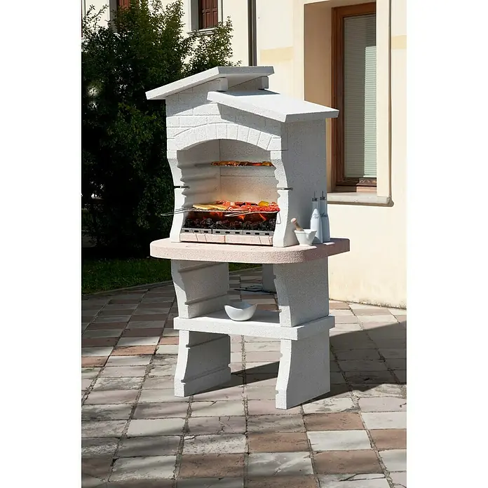 Sunday Grillkamin Assuan - Hauptgrillfläche: 60 x 40 cm, Marmoredelsplitt