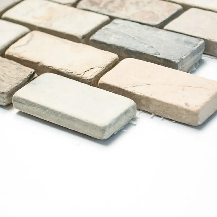 Mozaïektegel Brick Indian Autumn XMI 544 - 32,2 x 31 cm, Beige, Mat - Vooraanzicht