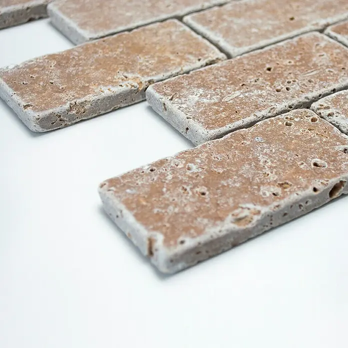 Mosaikfliese Brick Inula Antique XNT 41241 - 30,5 x 30,5 cm, Braun, Matt - Vorderansicht