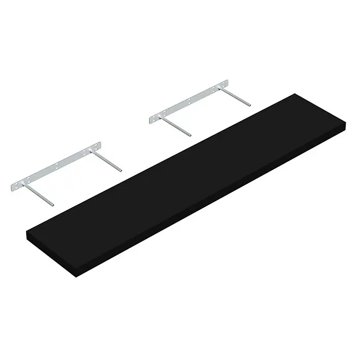 Regalux Zidna polica XL4 - 23,5 x 118 x 3,8 cm, Crne boje, Opteretivost: 12 kg - Pogled odozgo