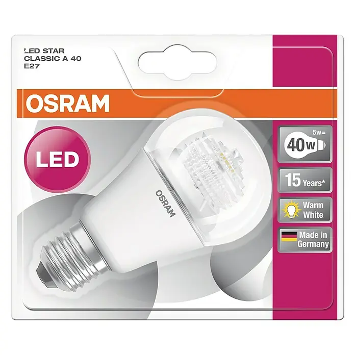 Osram LED žarulja Star Classic A 40 - 5 W, E27, Topla bijela - Pogled odozgo