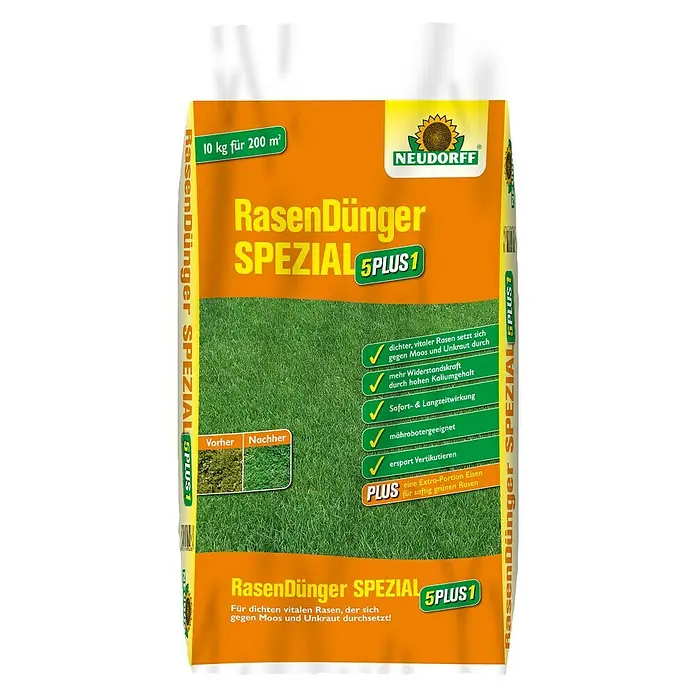 Neudorff Rasendünger Spezial 5 in 1 - 10 kg - Vorderansicht