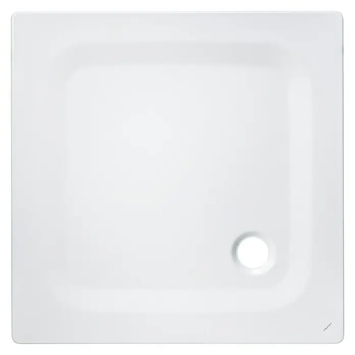 Sanicomfort Duschwanne - L x B: 100 x 100 cm, Stahl, Weiß, Durchmesser Ablauföffnung: 90 mm