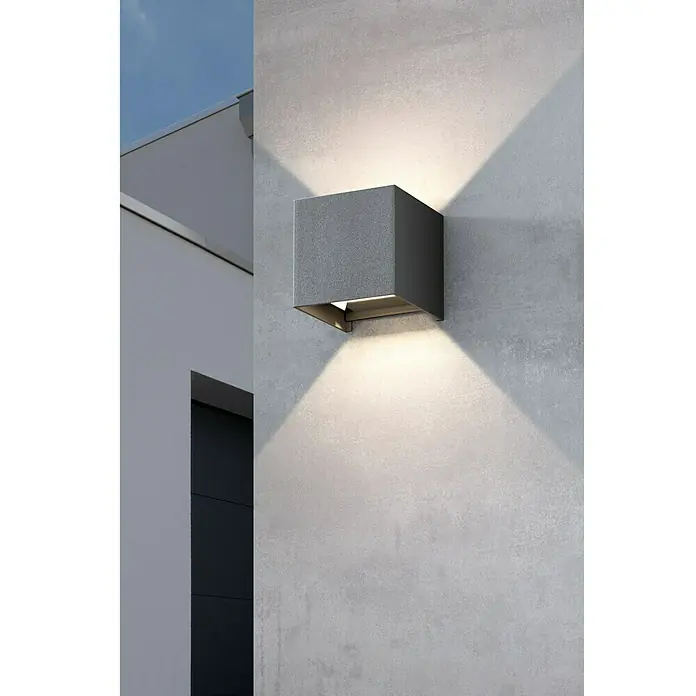 Starlux LED-Außenwandleuchte Umea - 8 W, 10 x 10 x 10 cm, Anthrazit, IP54