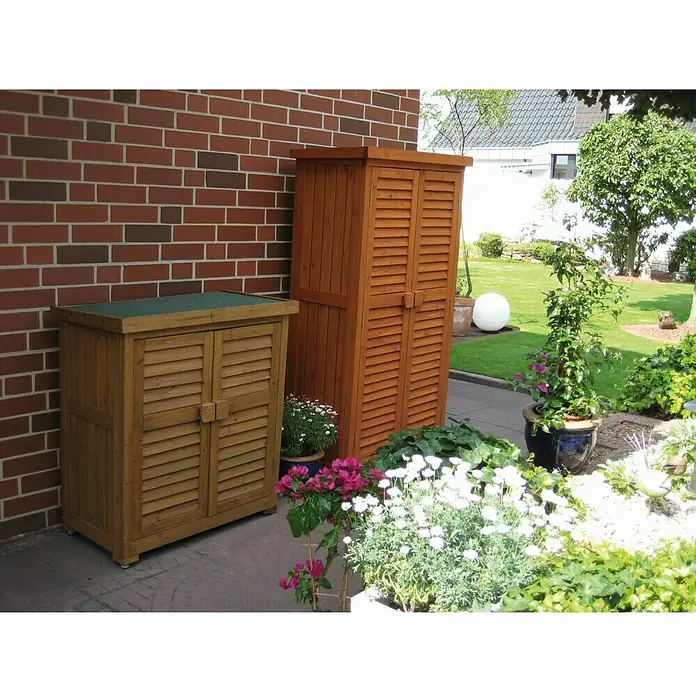 Leco Gartenschrank - 46 x 87 x 160 cm, Gelb - Stimmungsaufnahme