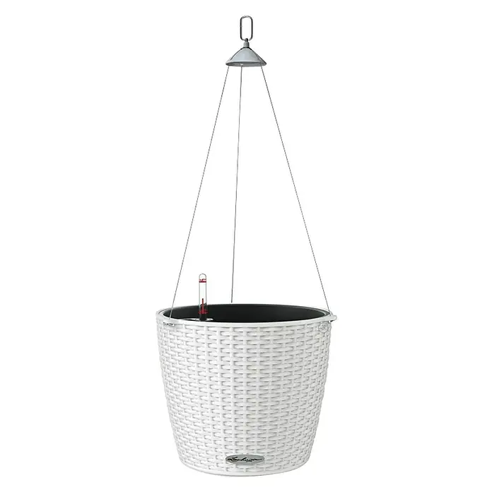 Lechuza Cottage Blumenampel Nido - Außenmaß (Ø x H): 27 x 23 cm, Kunststoff, Weiß - Vorderansicht
