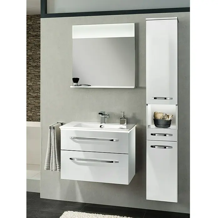 Camargue Star Hochschrank - 30,4 x 32,5 x 181,6 cm, Weiß, Ausführung: Rechts - Rechte Seitenansicht
