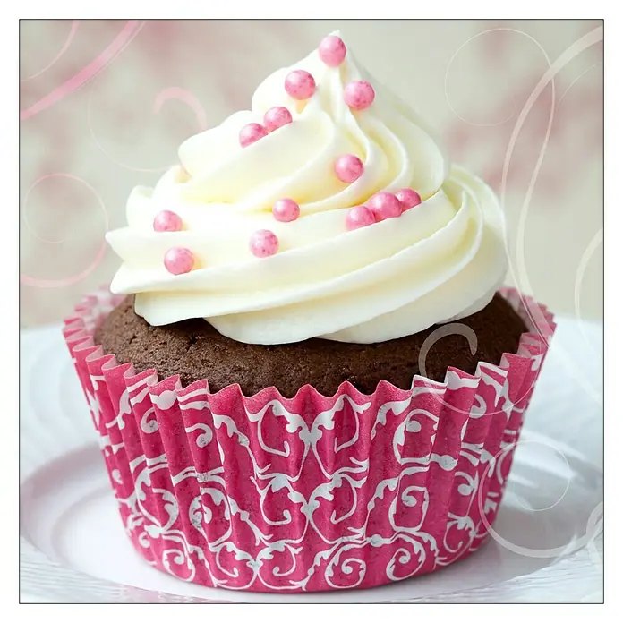Cuadro de vidrio - Rosa Muffin I, An x Al: 20 x 20 cm - Vista frontal