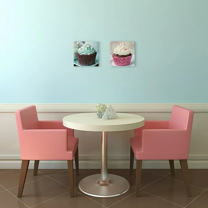 Cuadro de vidrio - Rosa Muffin I, An x Al: 20 x 20 cm - Foto ambiente