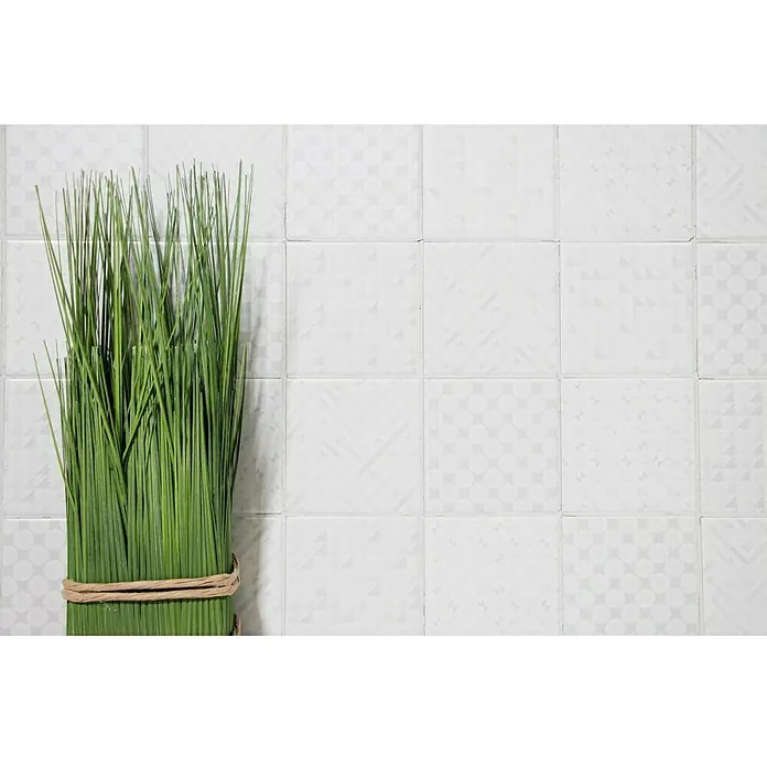 Mosaikfliese Quadrat Geo White GEOW - 29,8 x 29,8 cm, Weiß, Glänzend - Detailaufnahme