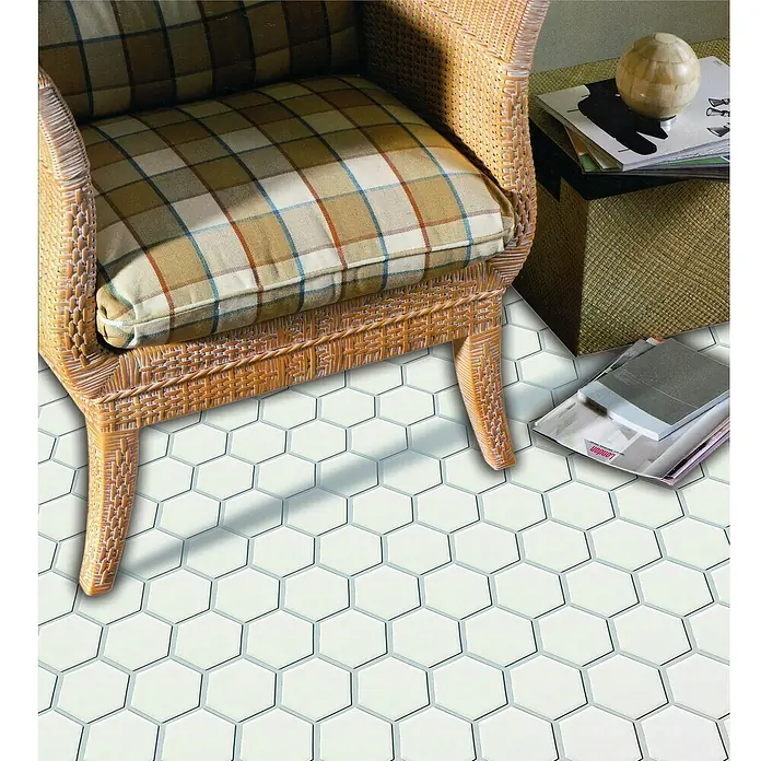 Mosaikfliese Hexagon Uni HX 085 - 32,5 x 28,1 cm, Weiß, Matt - Anwendungsbeispiel