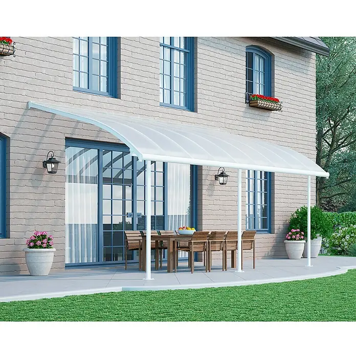 Palram – Canopia Terrassenüberdachung Joya - Tiefe: 3 m, B x H: 5,46 x 2,16 m, Verkehrsweiß - Vorderansicht