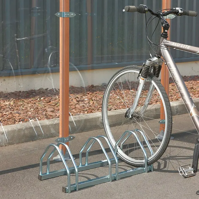 Mottez Fahrradständer - 72 x 33 x 25 cm, Passend für: 3 Fahrräder, 3 Bügel