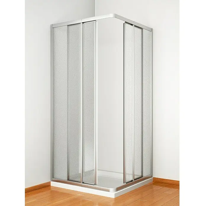 Paleo Eckdusche Hawaii 15000 - 90 x 90 x 185 cm, Glänzend, Silber